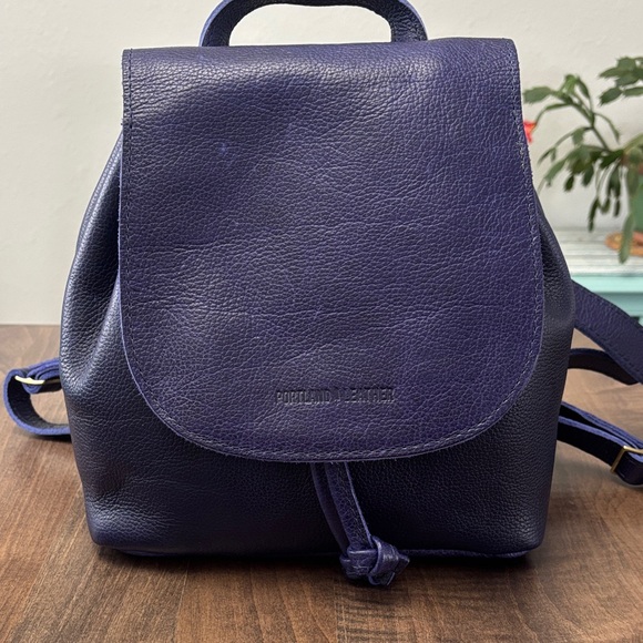 Portland Leather Colbalt blue bucket backpack. New,never carried. main image 5